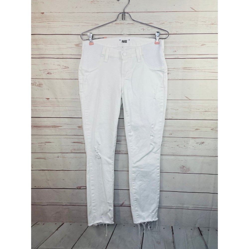 PAIGE Verdugo Crop Jeans White 24